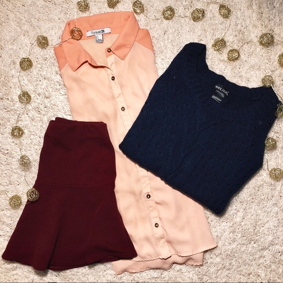 maroon skater skirt - Picture 4 of 4